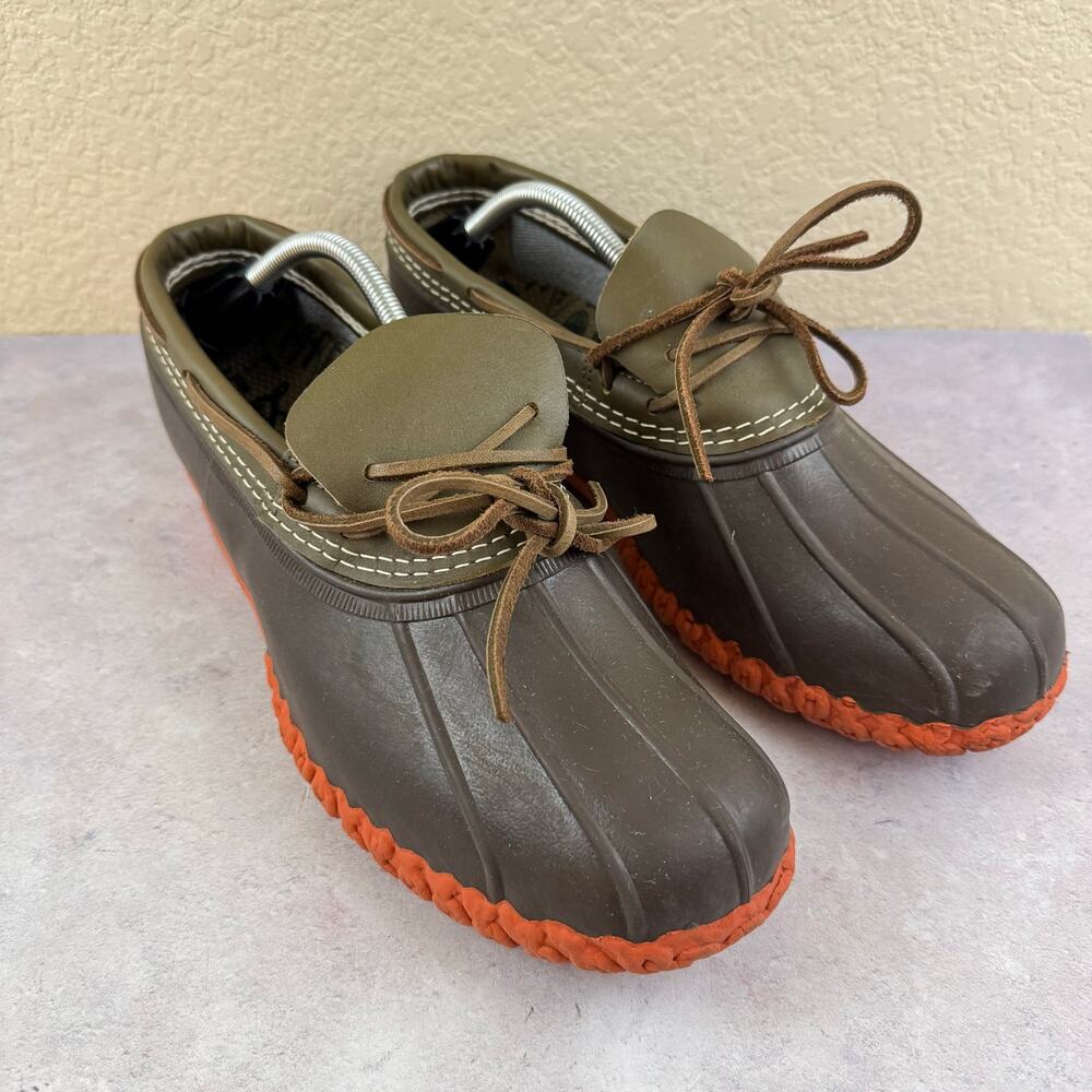 Vintage LL Bean Boots Rubber Mocs Men’s Size 12 SN 522276 Olive Green Made USA